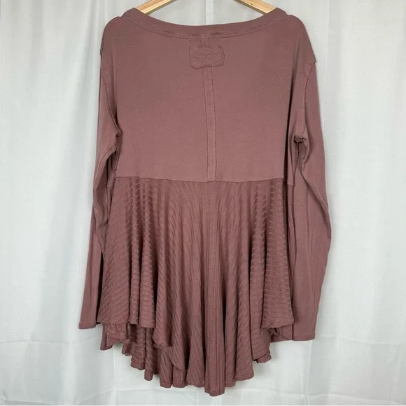 We The Free People XL Oversized Tunic Shirt Top Boho Flowy Pink Lagenlook Artsy - Picture 2 of 9